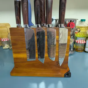 NULAS Magnetic Knife Holder with Enhanced Magnets, Multifunctional Countertop Magnetic Knife Block Stand, Universal Knife Storage & Kitchen Tool Organizer for Counter Top Summerwins