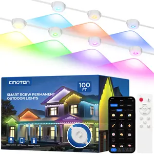 Partphoner Permanent Outdoor Lights Smart Eaves Lights Daily and Festive Up to IP67 Waterproof AI Lighting Themes for Christmas APP/Voice/Remote Control