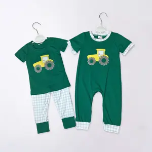 Toddlers Farm Tractor embroidered boy clothes