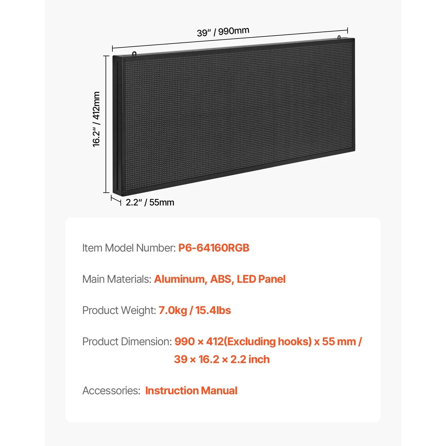 40x18inch 220V