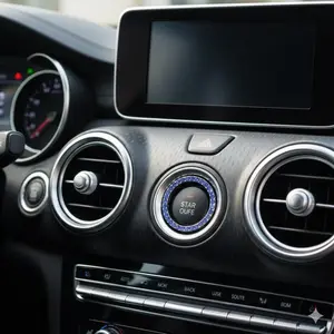 Universal Car Ignition Start Button Decoration Ring Crystal Diamond Keyhole Cover Premium Interior Upgrade Accessory for Vehicle Customization
