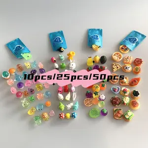 10/25/50-piece blind bag animal mushroom fruit food miniature surprise resin model crafts Figurine, dollhouse decorations, birthday gifts, party gifts, Halloween and Christmas gifts