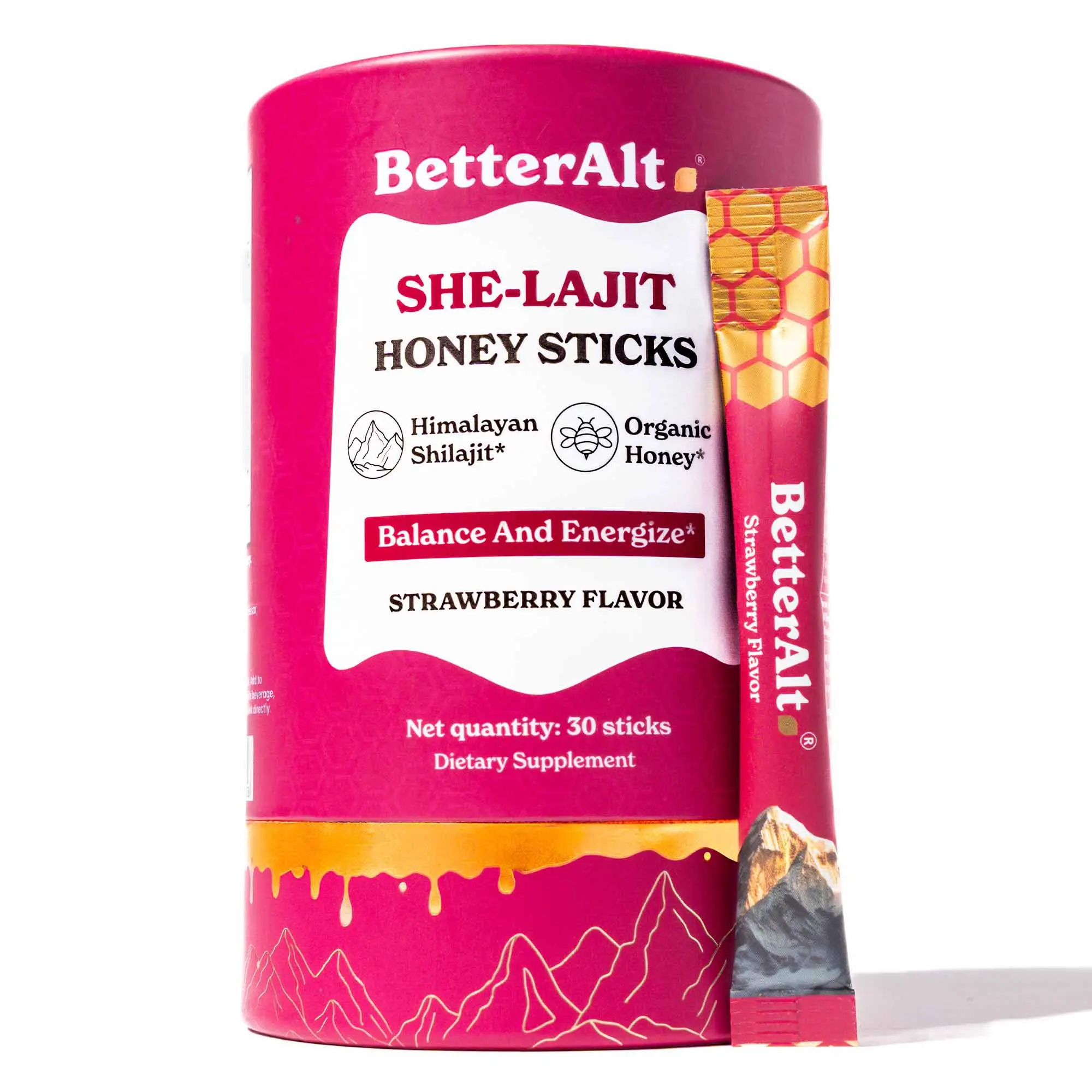 Women Multi-Mineral Honey Sticks | BetterAlt SHE-Lajit Strawberry Flavor | Shila...