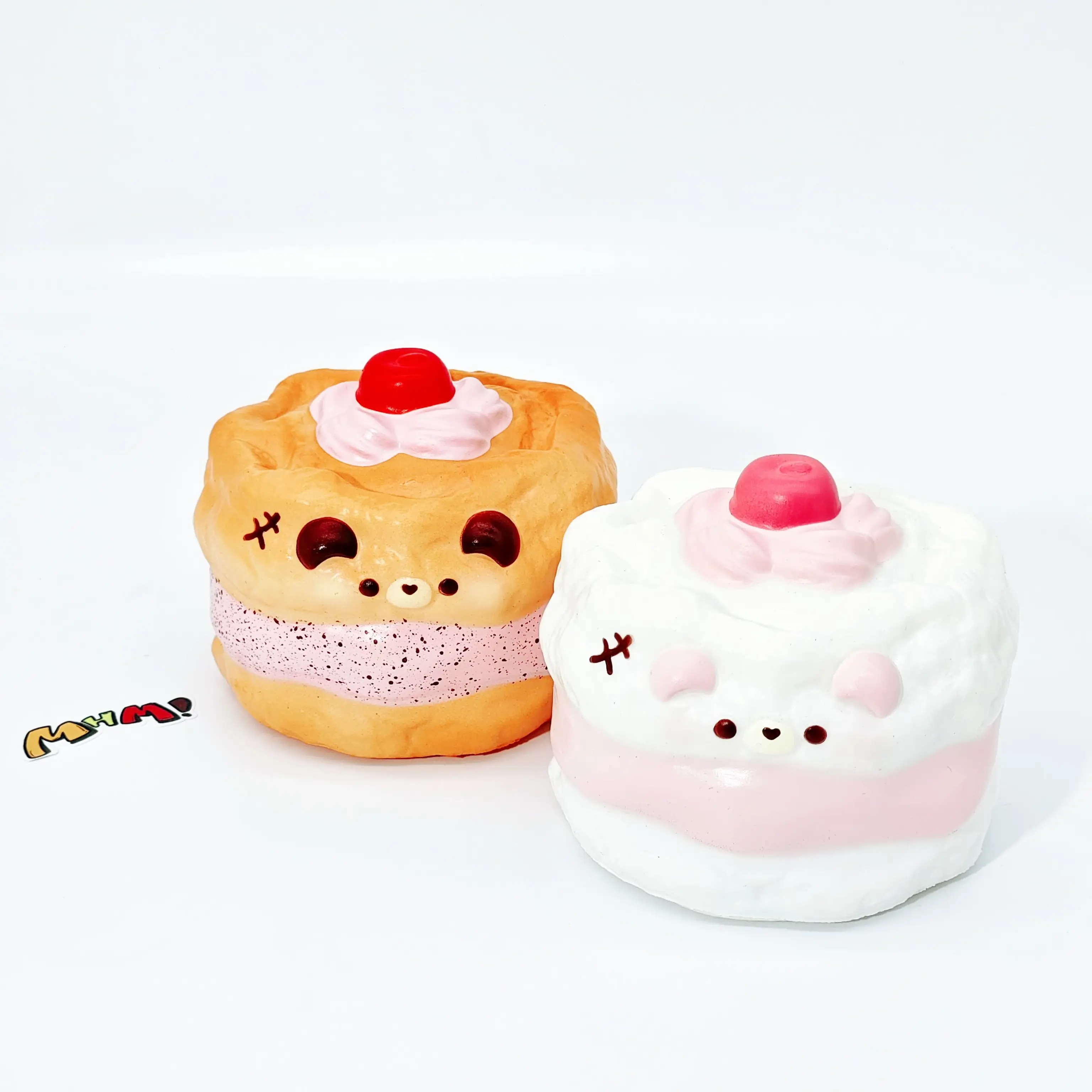 MHM Bear Cake Slow Rising Squishy Toy, Soft Dessert Food-Themed Sensory Fidget Toy, Cute Kawaii Gift