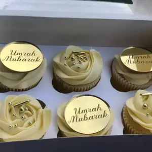 10pcs umrah mubarak Cupcake Toppers Muslim Islamic Ramadan Kareem Iftar hajj party Happy eid Al-Adha holiday table decoration Cream Cake Decorations