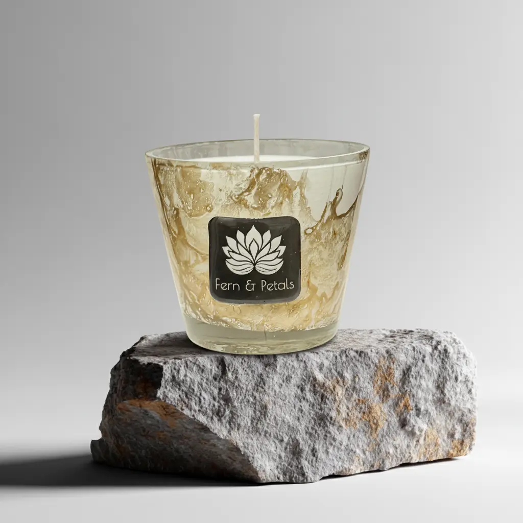 Gold Marble Glass Candle – 8oz Coco Soy Wax | Luxury Scented Candle | Elegant Home Decor Gift