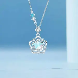 September S Star Pendant Necklace for Women, Shining Star Charm, Elegant Everyday Jewelry Gift,Star necklace,Gift for her,Aesthetic jewelry Valentine’s Day gift