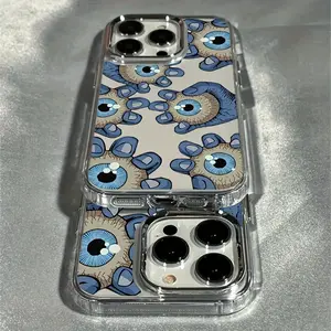 The protective case is suitable for iPhone 17air/iPhone16promax/iPhone15plus/iPhone14/iPhone13/iPhone12 series. Keep your eyes in your hands with the luxurious transparent electroplated lens