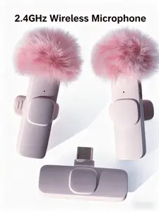 2.4GHz Wireless Microphone, Dual Mini Clip-On Mics, Plug & Play with Auto Noise Cancellation for Recording, Live Streaming, Interviews, TikTok, YouTube – Portable & Noise-Reducing