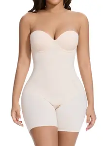 SlimerShaper Shaping Strapless Bodysuit with Seamless Shaping Shorts, featuring removable women's fabric, comfortable Christmas style, great value