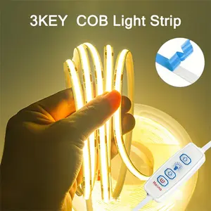 USB Powered 5v COB LED Strip Light, Adjustable Brightness, Cuttable Flexible LED Strip, Home Decor Background, TV, Cabinet, Bedroom, Indoor Lighting, Under Cabinet Lighting