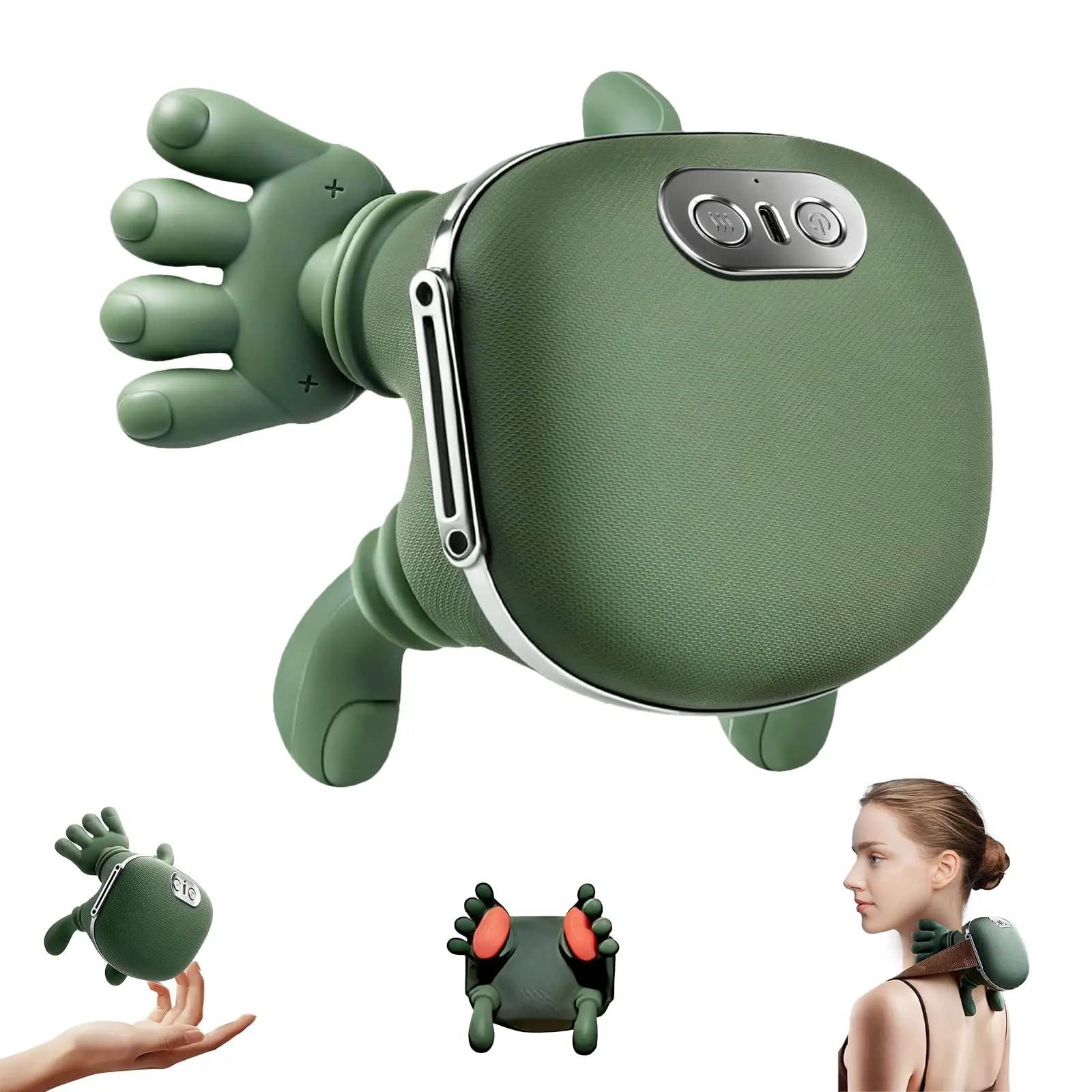 4D Wireless Portable Neck and Shoulder Heat Massager, Hand-Simulated Deep Tissue Massage, Muscle Pain Relief, Ideal Personal Care Gift
