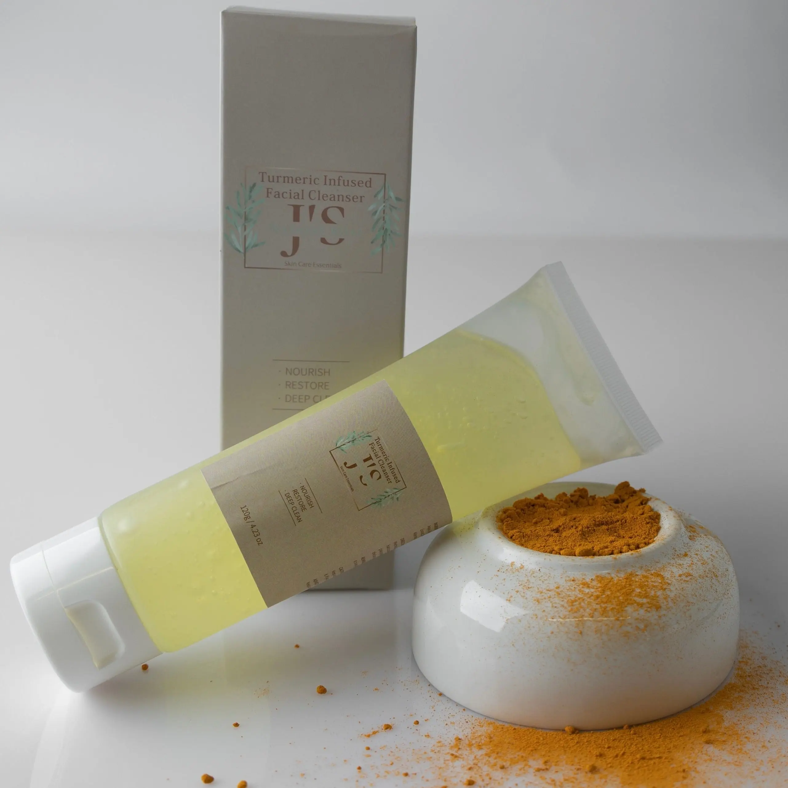 J's Natural Bliss "Turmeric Infused Facial Cleanser" Sensitive Skin Alcohol Free Hydrating
