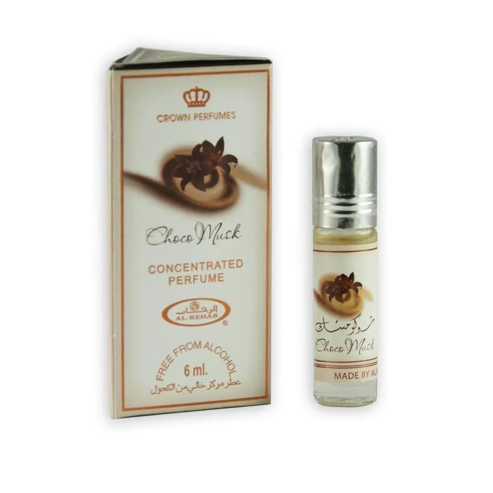 al rehab Choco Musk Concentrated Perfume Rollerball, Unisex Vanilla Chocolate Scented Musky Aroma Fragrance Oil, 0.2 oz
