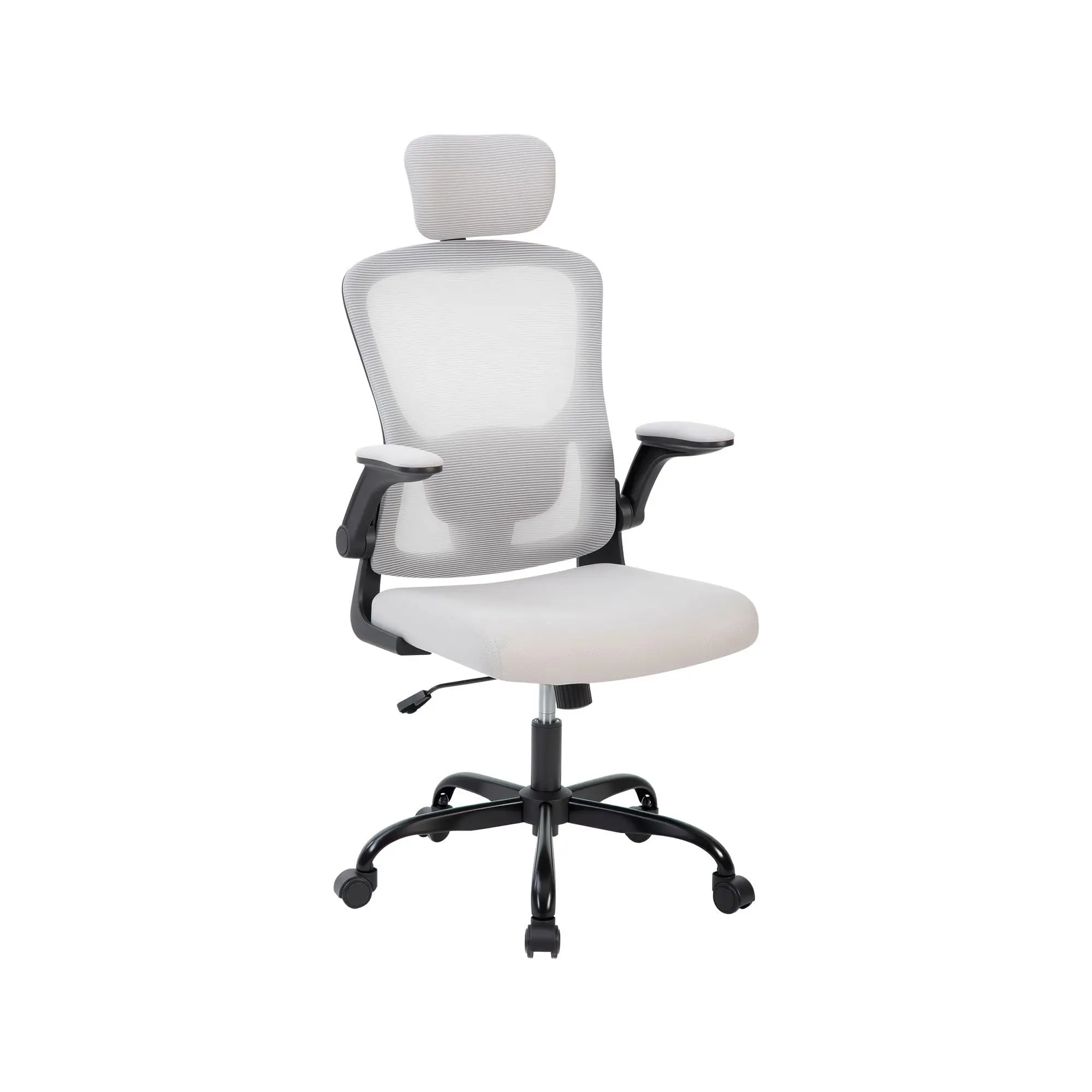 GAOMON Ergonomic Executive Office Chair - Adjustable Height, Adjustable Arms, Flip-Up Armrests, Black Frame, Gray Mesh Back, Breathable, Sturdy, Swivel Rolling, Load Bearing, Recline Your Way, Assembly Required, Worry-Free Guarantee, Adjustable Height Cha