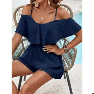 Strappy Textured Women tiktok VCAY ' s Fabric Vacation Romper