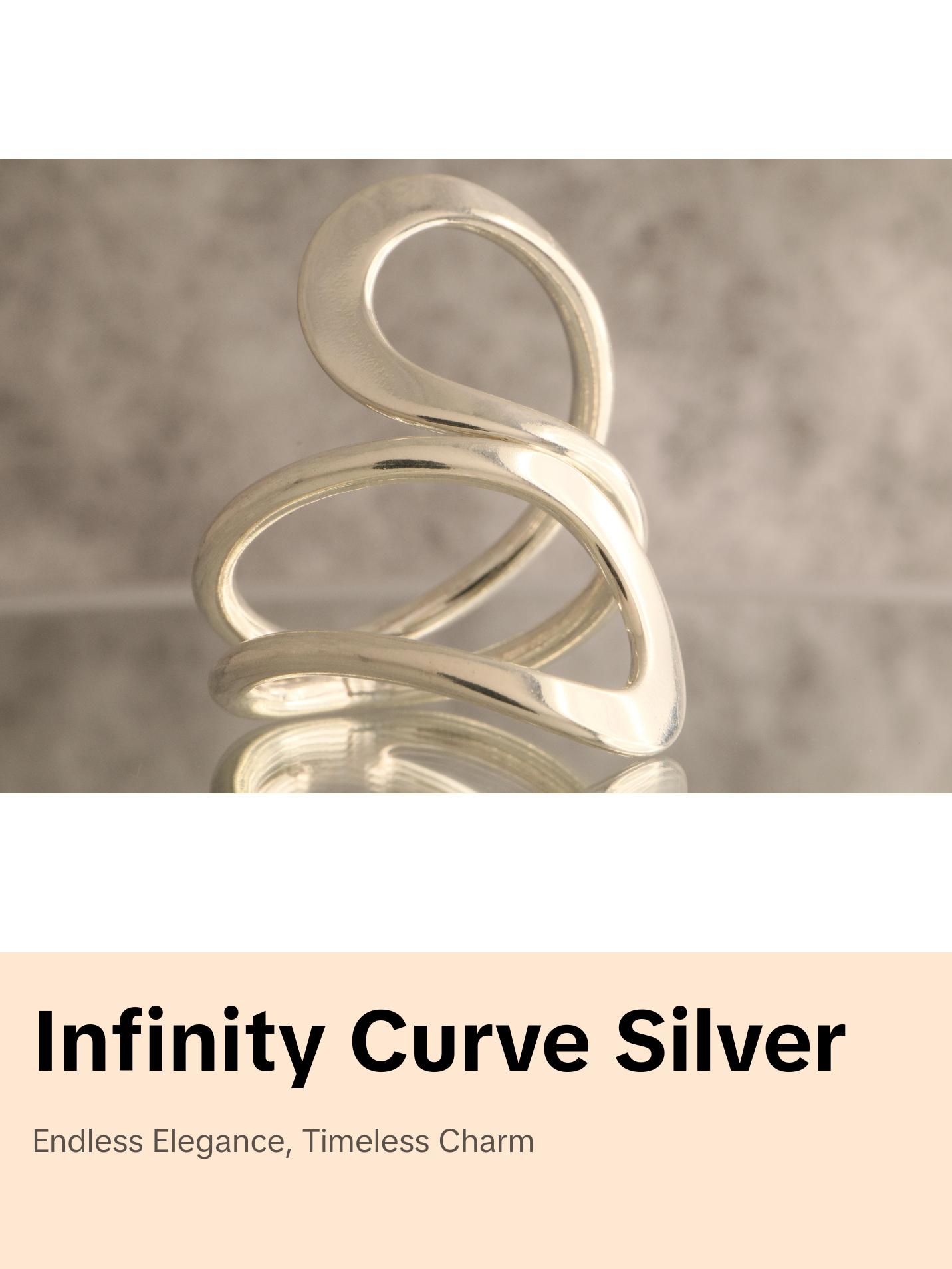 Infinity Curve - Over 7 Grams Of 925 Sterling Silver Statement Ring