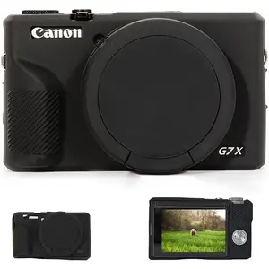 G7XIII  Case, Soft  Case for  Powershot G7X Mark III Digital Camera, G7X Mark III Accessories with Detachable Lens Cover (Black)