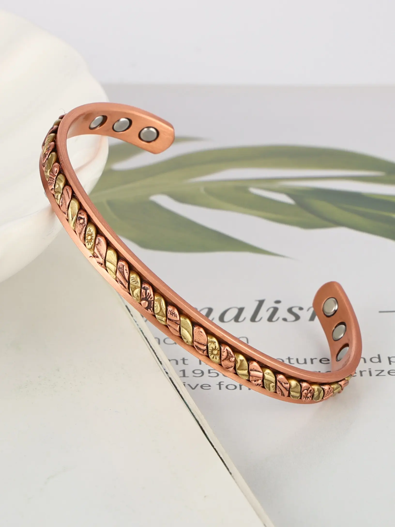 Handmade Pure Copper Bracelet, Adjustable Cuffs, Elegant Plum Design, Unisex Adjustable Jewelry Gift, Street Style, All Seasons, Elegant Bangle, Cuff Bangles
