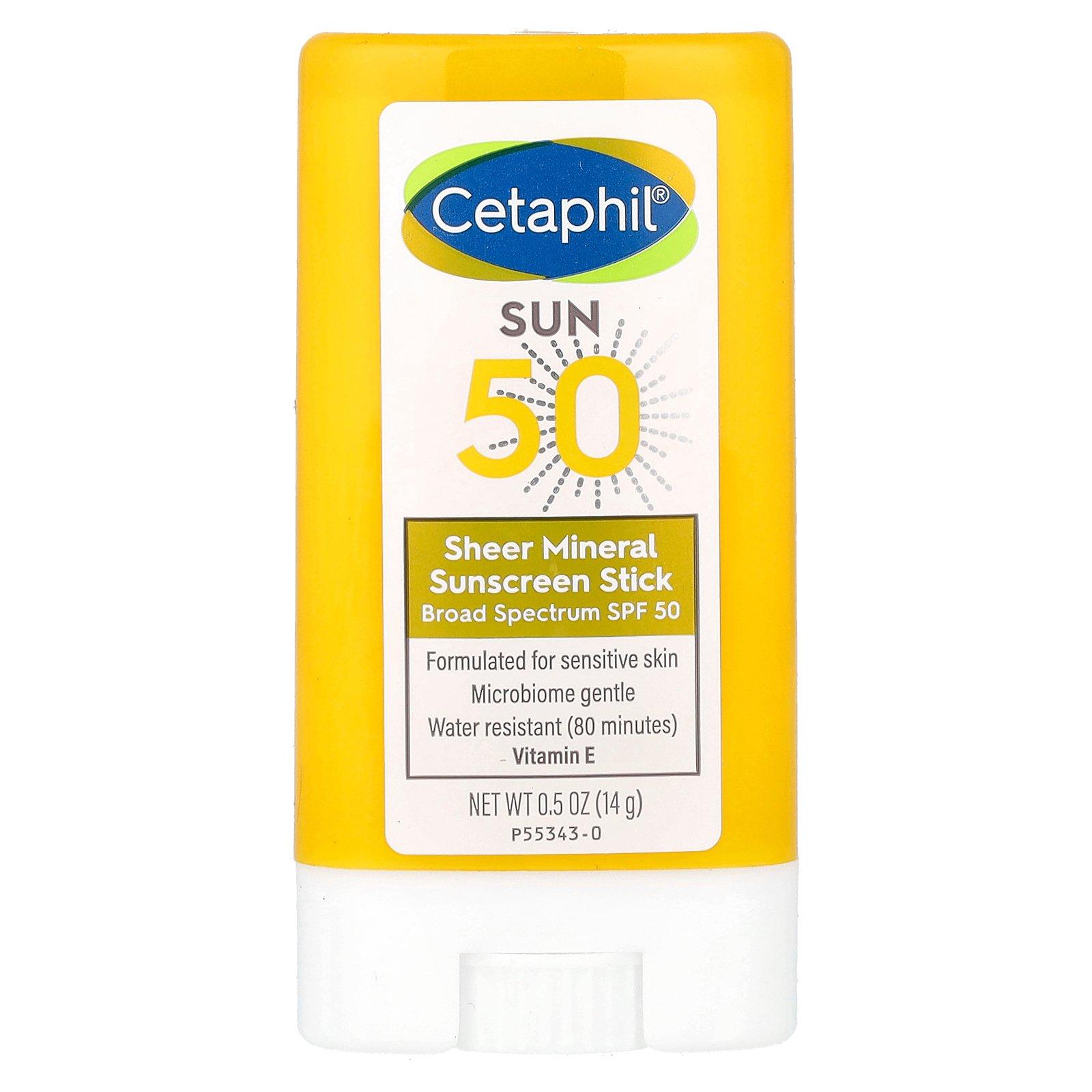 Cetaphil Sheer Mineral Sunscreen Stick, SPF 50, 0.5 oz (14 g) | HSA/FSA Eligible
