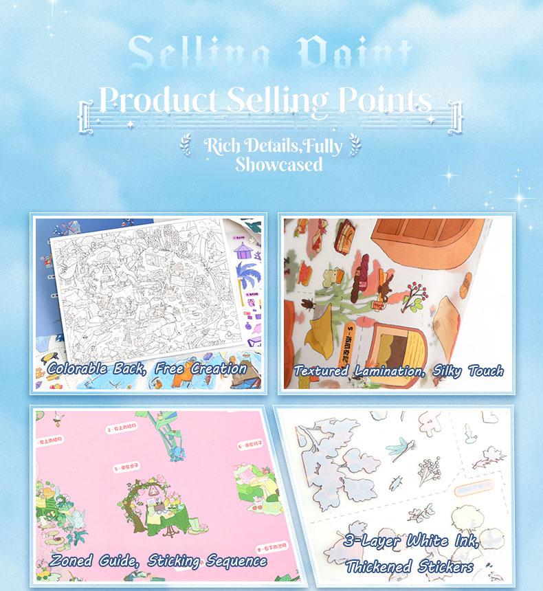 Seasonal Sanctuary Series – 3D Scene Sticker Kit,DIY Fantasy Diorama for Journaling & Scrapbooking,Cottagecore Aesthetic Gift for Women & Girls,PET Sticker Set