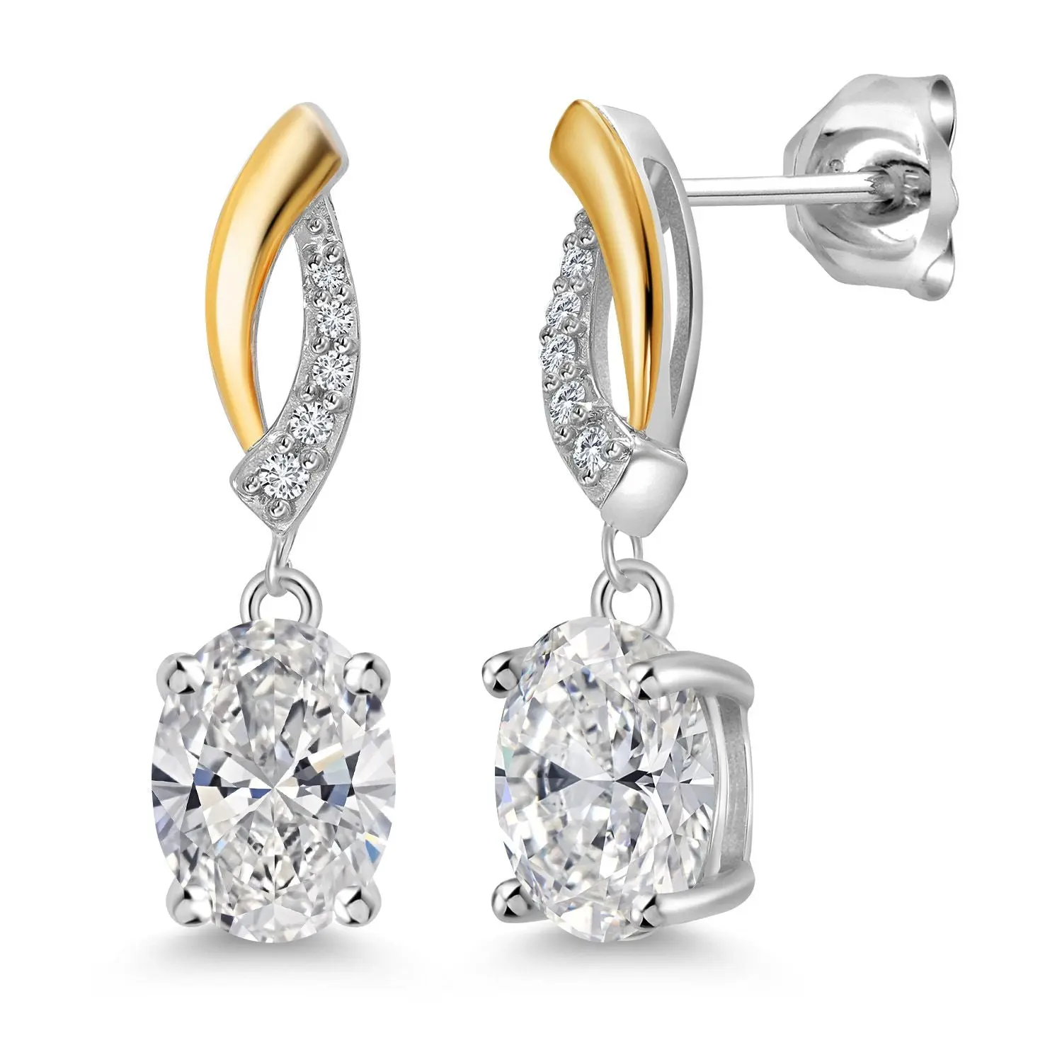 3 Ctw Oval Lab Grown Diamond Dangle Earrings For Women