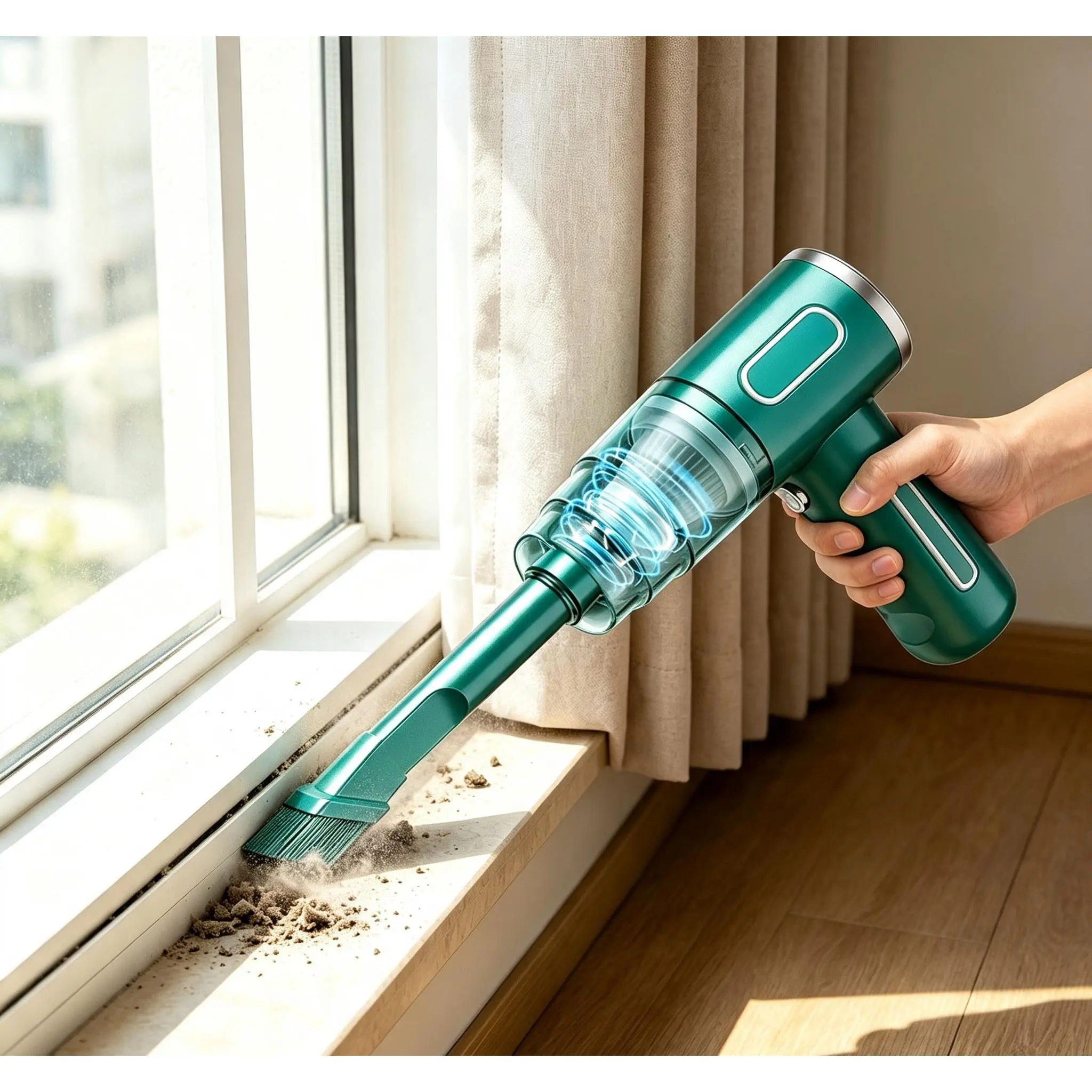 Cordless Handheld Vacuum Cleaner - 29000PA Powerful Suction, 120W Motor, 0.3kg Ultra-Lightweight Wet-Dry Mini Vac, USB Rechargeable, 20-30Min Runtime, Washable HEPA Filter, 3 Nozzles for Car Home Cleaning