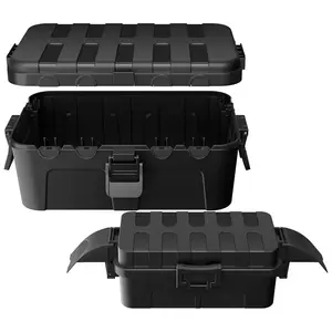 Flemoon 2-Piece Outdoor Waterproof Electrical Box Set – 12.5" x 8.5" x 5" Large & 8.1" x 4.9" x 3.1" Small Weatherproof Electrical Boxes for Power Strips, Outlets, Holiday String Lights