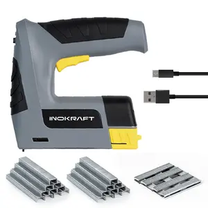 InoKraft 4V Cordless 2-in-1 Staple and Nail Gun, Light Duty Rechargeable for Upholstery, Wood, Carpentry, and DIY Projects