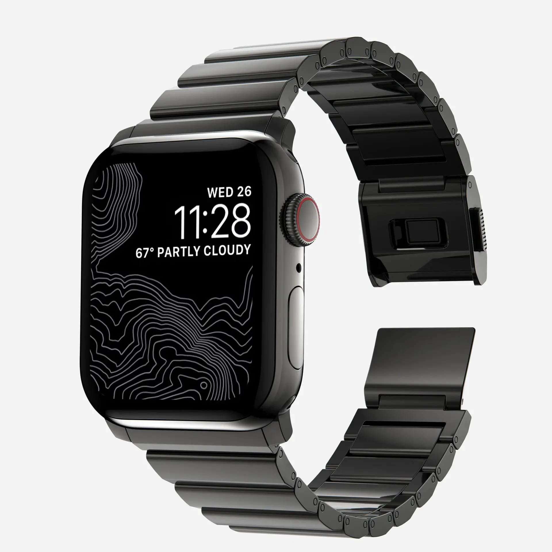 Magnetic Stainless Steel-Titanium Metal Smart Watch Strap, Durable Sleek Accessory with Magnetic Buckles, Multi-Size Fit for 44/45/46/49MM Smartwatches, Premium Men's Wearable Accessory