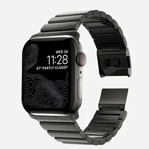 Magnetic Stainless Steel-Titanium Metal Smart Watch Strap, Durable Sleek Accessory with Magnetic Buckles, Multi-Size Fit for 44/45/46/49MM Smartwatches, Premium Men's Wearable Accessory