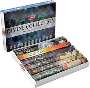 Hem Divine Collection Incense Sticks Gift Box – Sacred Aroma Fragrance Scent for Spiritual Upliftment, Ritual Use