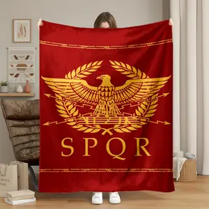 1pc Ancient Roman Empire Aquila Standard Flannel Fleece Blanket, Super Soft Warm Throw for Bed, Couch, Sofa, Office, Travel, Camping, Cozy Home Decor Gift for Adults.
