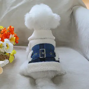 British Plaid Jacket - Blue Plaid Pet Stylish Autumn Winter Outfit Dog Clothes Bichon Pomeranian Teddy Winter Warm Jacket