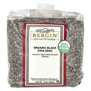 Bergin Fruit and Nut Company Organic Black Chia Seed, 16 oz (454 g)