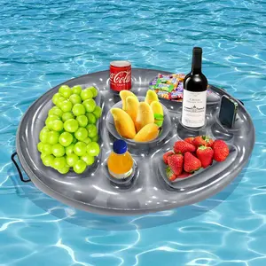 Inflatable Water Float Bar, Pool Float Lounge, Portable Floating Beverage Table, Outdoor Drink Holder, Water Sports Equipment for Home Pool, Outdoor Summer Party