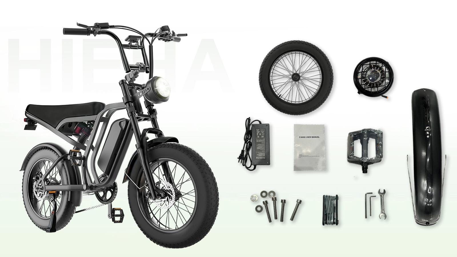 【Hieha】2026｜1500W Electric Bike for Adults ,lFullSuspensionTop Speed 37MPHRange 40-70 Miles | 48V 15AhRemovableBatterylLED Headlights 20-InchAll-Terrain Fat Tires lUL2849Certified ebike