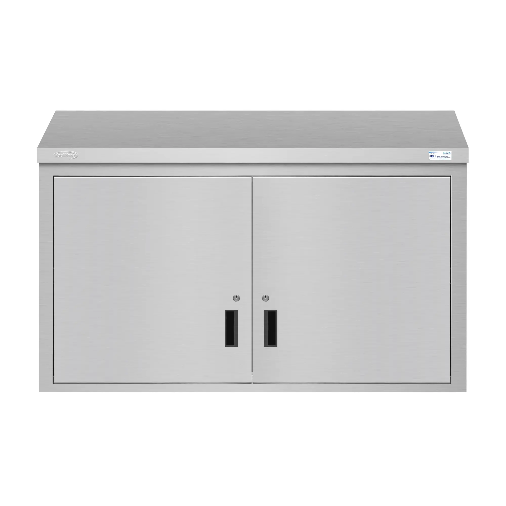 48 in. Kitchen Wall Cabinet with Hinged Doors and 2 shelves in Stainless-Steel (KM-WMC-1548-S)