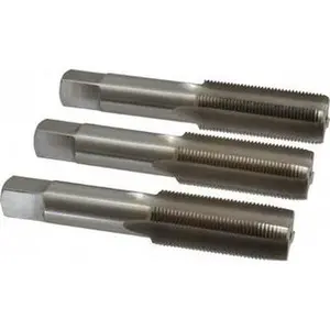 Value Collection 3-Pc Right Hand Thread Cutting Tap Set, Metric Fine, 4 Flute, High-Speed Steel, Bright Finish, 4-11/16" OAL, JY
