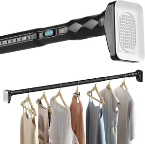 No Drilling Closet Rod, 39 to 67 Inch Adjustable Closet Rods for Hanging Clothes, Heavy Duty Tension Rod for Closet, Wardrobes, Laundry RV, Bathroom, Window, Black