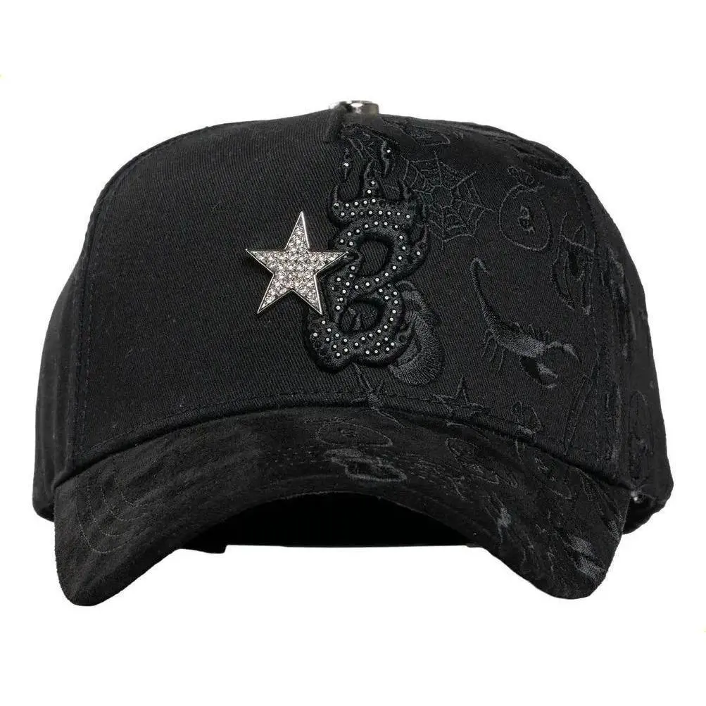 One Size Black B Star Graffiti Baseball Cap, Barbas Hats Collection