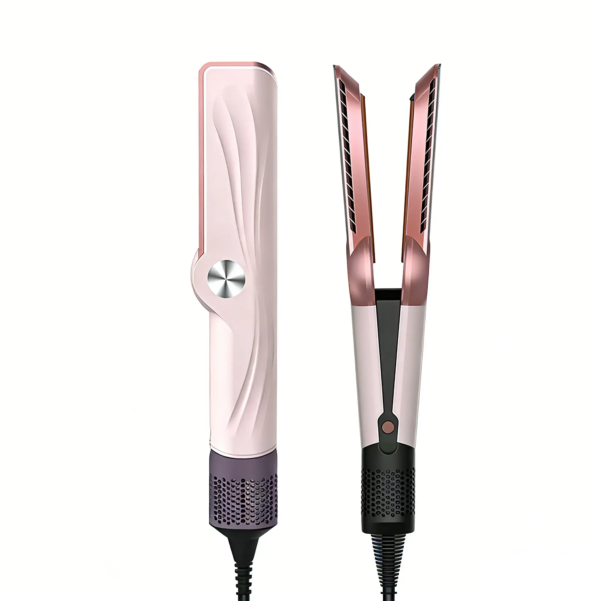 2-in-1 Air Hair Straightener & Wet-to-Dry Blow Dryer Tool, LCD Display, Adjustable Temperature, Fast-Heating, High-Speed Airflow, 200M Negative Ions, Salon-Quality for 1A-3C Hair Types, 12-32in Medium-to-Long Length, Mother's Day Gift, 2-In-1 Tool