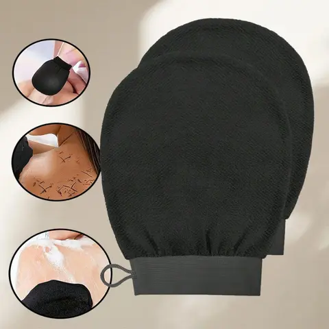 1PC/2PCS Korean Exfoliating Gloves Visibly Removes Dead Skin, Ideal For Spray Tan Or Pilosebaceous Keratosis, Body Scrub Made Of Polyester Fibers, Exfoliating Mitt, Exfoliant Scrubber Glove, Body Care Tool-MM1