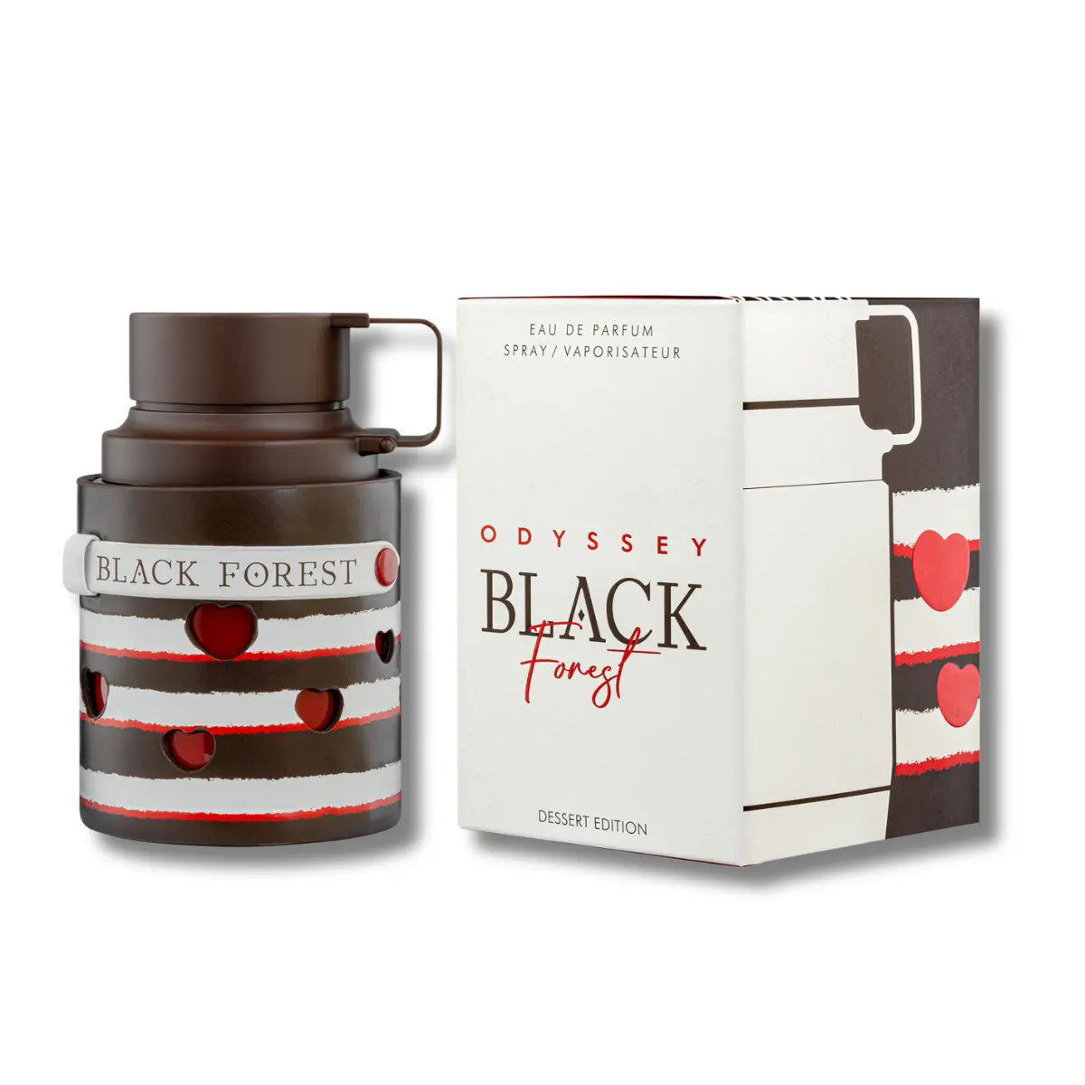Armaf Odyssey Black Forest Eau de Parfum, Long-Lasting Gourmand-Woody Scent for Evening Wear with Cherry, Caramel & Vanilla, Unisex Fragrance Spray, 3.4 fl oz, Signature Scent, Adults, Neutral Unisex Fragrance