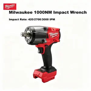 Milwaukee construction tools 18V Brushless Cordless Impact Wrench With 1000Nm Torque Output Matched With Common Battery Packs Sturdy Handheld Power Tool Suitable For Automobile And Heavy Truck Maintenance Operations