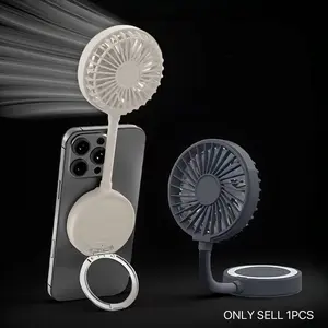 Magnetic bracket small fan, foldable desktop handheld fan, comes with a ring holder, 3gear wind speed, type-c rechargeable,Portable indoor and outdoor, outing, outdoor, mobile phone
