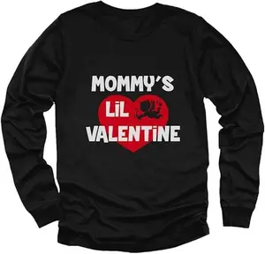 Tstars Mommy is My Valentine Shirts Boys Girls Valentines Day Kids Long Sleeve Shirt