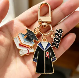 Bachelor's Gown Doctoral Cap Pendant Keychain Graduation Gifts for Him Her Class of 2026 Graduation Keychain Grad Gifts Women Men Daughter Son High School College