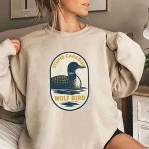 Stupid Canadian Wolf Bird Shirt Sweatshirt, KMH Funny Hockey Meme Tee, Unique Gift for Animal Lovers