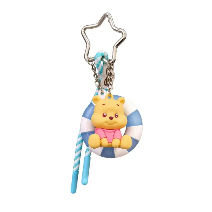 MINISO x Disney Winnie the Pooh Summer Series 3D Swim Ring Bag Charm | Cute Keychain Pendant for Bags, Backpacks, Keys & Everyday Carry, Back To School